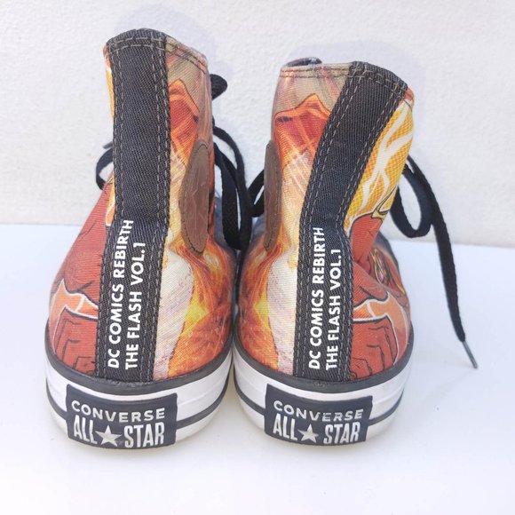 Converse Flash Men's Size 7 Black Red White High Cut Laced Shoes - Picture 6 of 15